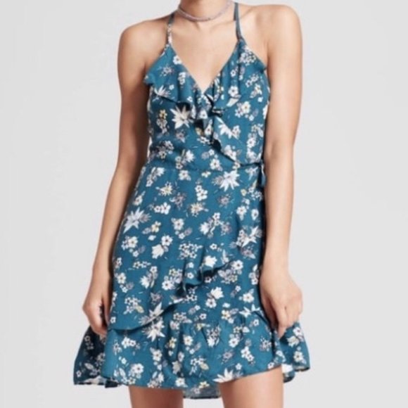 Mossimo Supply Co. Dresses & Skirts - Mossimo Floral Print Ruffle Wrap Dress